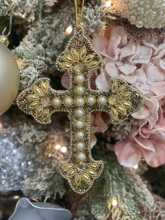 Baroque Cross Keepsake Ornament