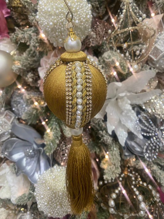 Gold Pearl Tassel Keepsake Ornament